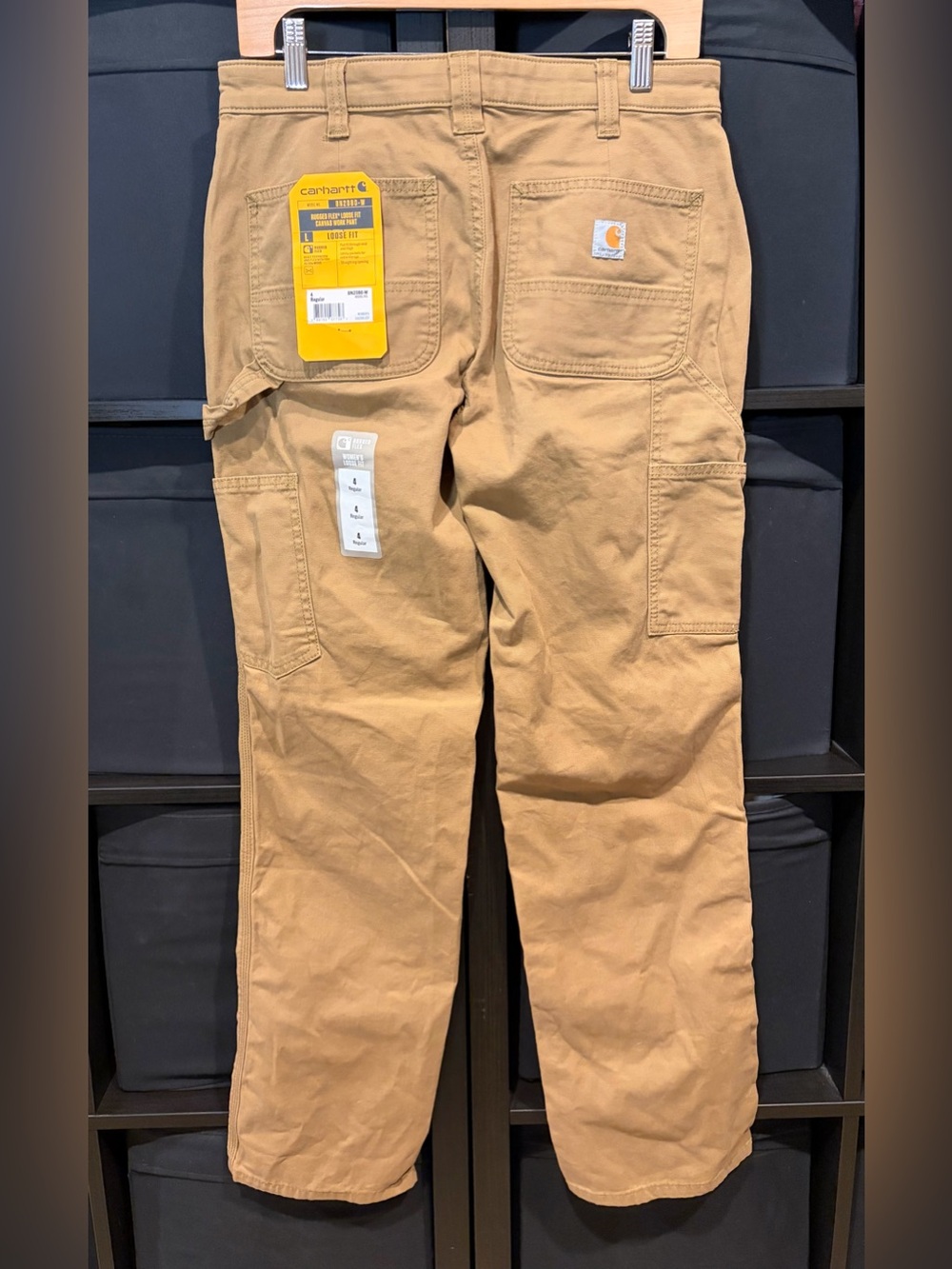 Carhartt Womens BN2080-W Rugged Flex Loose Fit Canvas Work Pant Brown 4 Regular